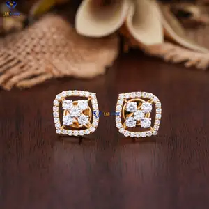 0.99 TDW Diamant taille ronde Boucle d'oreille en or jaune par Labstone Tender Sparkling Diamond Boucle d'oreille Couleur EF-VS - Product Image 1