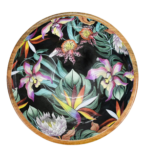 Bol de serveur de salade en bois imprimé émaillé nouvellement conçu bol imprimé de pâte en bois personnalisé de qualité supérieure - Product Image 2