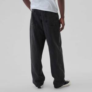 Pantalon de survêtement en polyester/coton à coupe ample et jambe large lavée légère avec fermeture à cordon de serrage - Product Image 5