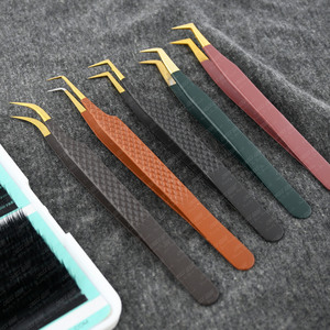 Pinzas de volumen de bota de Punta X fina de primera calidad, pinzas de extensión de pestañas personalizadas, Aplicación de pestañas individuales probadas a mano, agarre antideslizante - Product Image 1