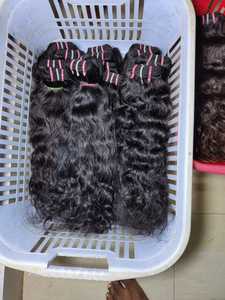 Cabello crudo del sur de la India de alta calidad, cabello humano virgen de un solo estiramiento crudo al por mayor, cabello humano Remy liso natural crudo - Product Image 6