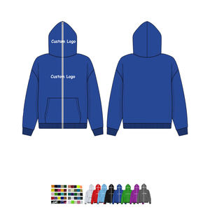 Sudadera con capucha y cremallera cara completa corte y cosido estilo de calle con logotipo personalizado y capucha con cremallera exterior Sudadera con capucha de invierno de nuevo diseño OEM - Product Image 1