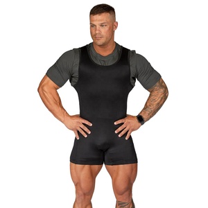 Combinaison de lutte athlétique respirante sans manches pour homme, en tissu polyester élasthanne flexible haute performance - Product Image 2