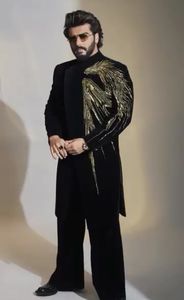 NEW DESIGNER EMBROIDERY of DRAGON on SHERWANI,<b>PANT</b> WITH STOLE WITH EMBELLISHED CRYSTAL GLASS BEADS,DABKA WORK for WEDDING=2024 - Product Image 2