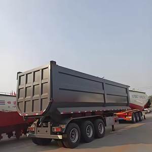 Remorque de camion à benne basculante arrière en fer pour semi-camions Conception de basculement pour le transport de minéraux de sable de pierre - Product Image 1