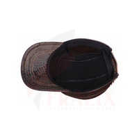 Chapeau de Baseball en cuir véritable pour homme, casquette en cuir de vache noir, réglable, automne et hiver