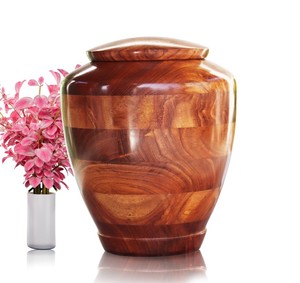 Urne funéraire en bois moderne, artisanale et décorative, 20x26cm, fabriquée au Vietnam, pour grossistes - Product Image 2