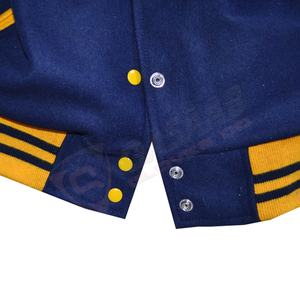 Imprimations personnalisées Letterman 100% laine polaire de coton-corps et manches en cuir de vachette de couleur orange veste universitaire de baseball - Product Image 6