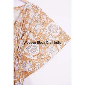 Vestido Kaftán Bohemio de Punto con Cuello en V y Encaje, 100% Algodón, para Mujer, Transpirable, Talla Maternidad, Ropa de Dormir de Verano y Regalo - Product Image 4