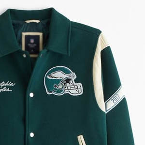 แจ็กเก็ตแบบเลตเตอร์แมนสำหรับผู้ชายเสื้อแจ็กเก็ตเลตเตอร์แมนคอตั้งสำหรับกลางแจ้ง - Product Image 3