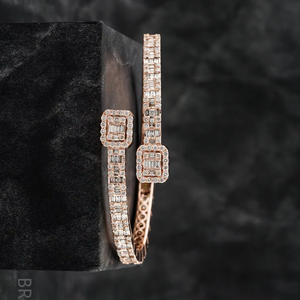 Plata de Ley 925 VVS Baguette Moissanite diamante con T Square Diamond Cuban Link Bracelet \ Bangle para mujer joyería fina - Product Image 6