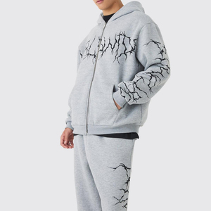 Wholesale Men's Streetwear Customized Printed Cotton Hoodie <b>Sweatpants</b> <b>Sets</b> French Terry Quick Dry Plus Size Winter High - Product Image 4
