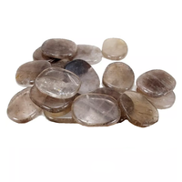 Pierre palmier plat quartz fumé palmier plat cristal pierre précieuse pierre naturelle forme ovale plate pierre de poche Protection grossiste