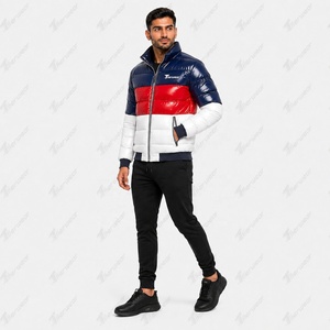 Chaqueta de Invierno Casual para Hombre Tiierwear, con Bloques de Color, Acolchada, Resistente al Viento, con Cierre de Cremallera, Capucha y Logotipo Frontal - Product Image 2