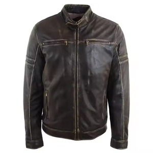 Venta caliente chaqueta de motorista de moda informal de alta calidad personalizada en cuero genuino chaqueta de cuero de alta calidad demandada superior para hombres - Product Image 6