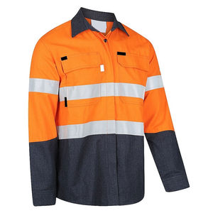 Chemise de travail à manches longues haute visibilité en coton FR avec bandes réfléchissantes - Product Image 5