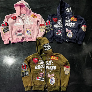 เสื้อฮู้ดดี้ปักลายกราฟิกพิมพ์ลาย ผ้าฝ้าย 100% สำหรับผู้ชาย พร้อมโลโก้ด้านหลังแบบโดดเด่น แขนยาว สไตล์สตรีทแวร์ - Product Image 5