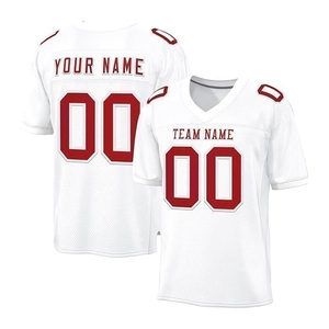 Maillot de football américain personnalisé de haute qualité 100% polyester, dernier style, manches courtes, séchage rapide, évacuation de l'humidité - Product Image 5