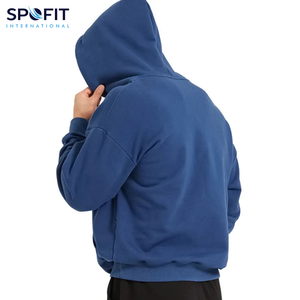 เสื้อฮู้ดผ้าฝ้ายโอเวอร์ไซส์สำหรับผู้ชายเสื้อครอปโบซี่โชว์ไหล่หนาทรงโอเวอร์ไซส์ออกแบบโลโก้ได้ตามต้องการ - Product Image 6