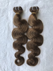 Paquete de extensiones de cabello Remy virgen brasileño de 22 pulgadas más vendido Buena densidad #8 Onda del cuerpo Templo crudo Proveedores de alta calidad - Product Image 6