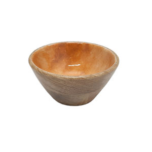 Cuencos para servir, cuenco de fruta de forma redonda de madera esmaltada naranja, acabado Natural para mesa, hogar y hoteles, comida y aperitivos hechos a mano - Product Image 1