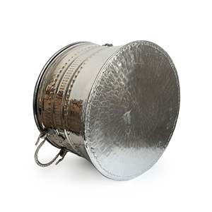 Bol en cuivre martelé fait main avec poignées en laiton, 20-25-30 cm, écologique, style classique, décoratif, couleur nickel - Product Image 6