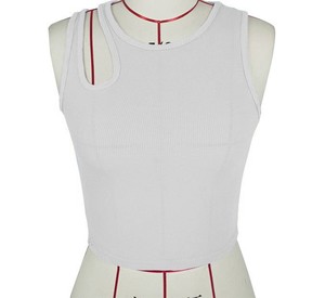 OEM Custom Logo Blank Knit Wholesale Plain Women Crop Tank <b>Top</b> for Summer - Product Image 6