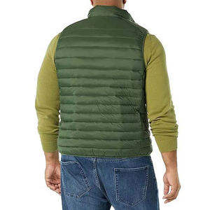 Veste d'hiver imperméable en laine matelassée Camo sans manches avec fermeture à glissière pour hommes - Product Image 3