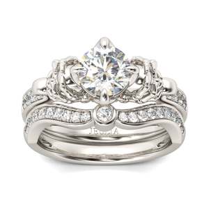 Jeulia Classic Round Cut <b>Skull</b> <b>Ring</b> Set-Perfect Gift - Product Image 2