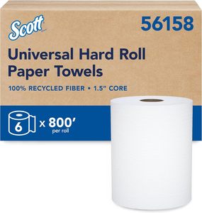 Scott Universal Hard Roll <b>Paper</b> Towel, 8" x 800 ft, 100% Recycled White, 6 Rolls/Case (56158) - Product Image 6