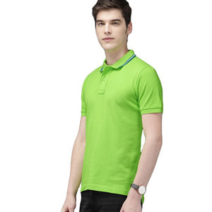 Chemise de golf haute performance pour homme en jersey viscose/coton, manches courtes, logo personnalisable, impression numérique, couleur unie, haut de gamme - Product Image 1