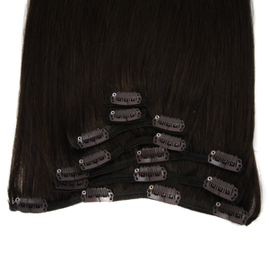 Extensions de cheveux humains Remy à clips KSWIGS, trame unique, lisses et soyeuses, noir naturel, postiche épais pour filles et femmes - Product Image 3