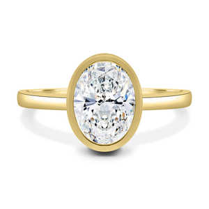 Personalizar 14K oro amarillo joyería solitario compromiso laboratorio crecido diamante Lexie bisel conjunto corte ovalado estilo de lujo anillo para mujer - Product Image 1