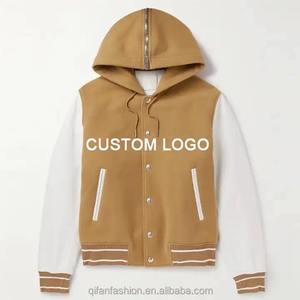 <b>Varsity</b> <b>Jacket</b> With White Leather Sleeve Sports Baseball <b>Bomber</b> <b>Jacket</b> Wears <b>Men</b> Letterman <b>Jacket</b> Embroidery Patch - Product Image 4