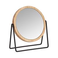Loupe moderne faite à la main avec cadre en bois, miroir à angle réglable, support adapté pour la salle de bain et l'école