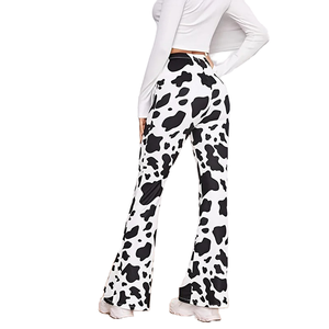 Nouveau élégant Flare femmes pantalon 3D imprimé pantalon pantalons de survêtement 100% coton respirant sans couture fusion jambe large survêtement ajusté pantalon - Product Image 6