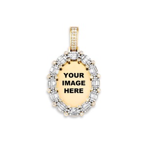 Haute demande classique unisexe 10K or blanc Photo pendentif diamant cultivé en laboratoire GIA certifié plaqué or pour cadeau disponible usine - Product Image 1