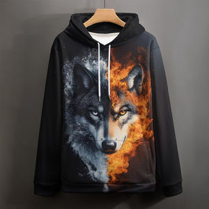 Sweat à capuche imprimé numériquement pour hommes avec logo personnalisé Pull à capuche imprimé numériquement Vintage Hip-Hop Basics en bas quantité minimale de commande - Product Image 6