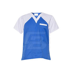 Hombres de manga corta con cuello en V 3 bolsillos Scrubs Algodón hecho médico Scrubs Top médicos Scrub traje hospitales médicos enfermera uniformes vestido - Product Image 5