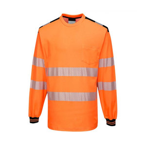 Camisetas de manga larga fluorescentes personalizables Uniforme de seguridad de alta visibilidad Algodón Poliéster Raya reflectante Ropa DE TRABAJO PARA - Product Image 1
