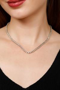 Collar de tenis de plata de ley 925 al por mayor con diamantes de moissanita VVS1 color D para mujer, joyería fina, regalo - Product Image 4