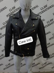 Chaqueta Acolchada Informal Personalizada para Hombre, Estilo Urbano, Cuero Genuino Tejido, Impermeable, Resistente al Viento, Transpirable, Negra - Product Image 3