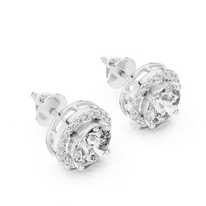 Pendientes de Mujer de Oro Amarillo de 14K con Diamantes Redondos Cultivados en Laboratorio |   Uso Diario |   Diamante Cultivado Nuevo - Product Image 5