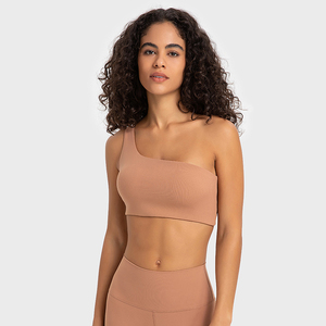 Soutien-gorge de sport à une épaule pour femmes OEM ensemble de vêtements de fitness d'entraînement soutien-gorge de sport respirant le plus vendu - Product Image 4