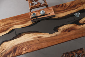 أسود شفاف إيبوكسي جنوب الجوز بحافة مستقيمة خشب قرد بود طاولة خشب أعلى * دولار * * 55 - Product Image 5