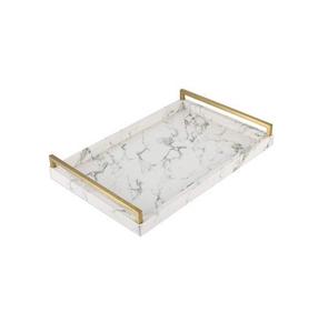 Vintage design <b>table</b> <b>decor</b> ramadan food serving <b>tray</b> deluxe quality marble <b>tray</b> with metal handles marble <b>coffee</b> serving <b>tray</b> - Product Image 1