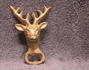 Golden Deer Flat <b>Bottle</b> <b>Opener</b> Metal Barware Party Ware in Deer Head Shape for Home Hotel Restaurant Use - Product Image 2