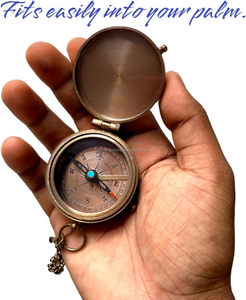 Laiton nautique gravé à mon fils boussole boussole plate avec étui en cuir cadeaux pour hommes cadeaux d'anniversaire cadeaux de baptême pour garçons etc. - Product Image 3