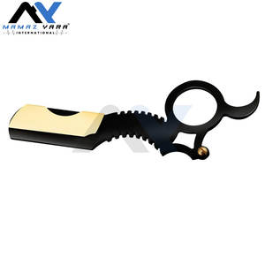 Maquinilla de afeitar para dedo profesional Vintage borde recto maquinilla de afeitar para hombres moldeador de barba ligero Compatible cuchillas de doble filo - Product Image 6