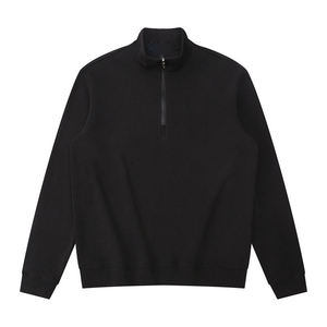 Wholesale <b>Half</b> <b>Zip</b> Street Style Casual <b>Sweatshirt</b> Streetwear Long Sleeve Pullover Cotton Knitted Fabric Hoodie for <b>Men</b> - Product Image 1